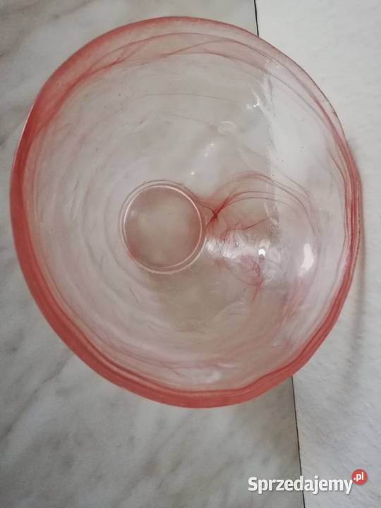 Pucharki miseczki różowe szkło muszla Porcelana i szkło Gorlice