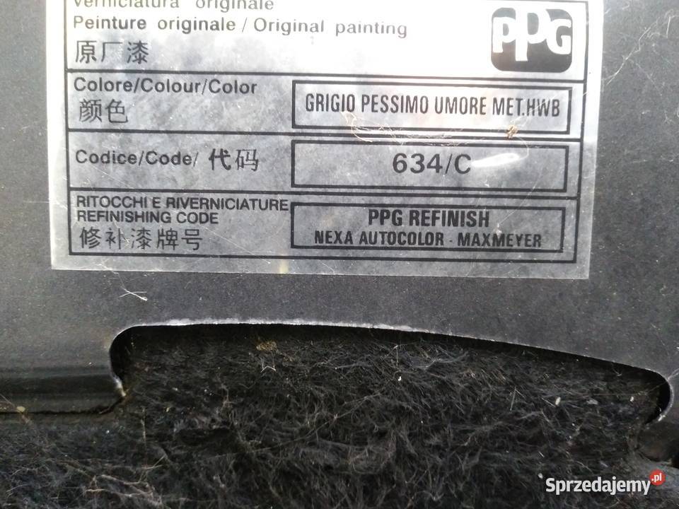 Grande Punto EVO Drzwi 634 C prawe 3D Drzwi Dębno