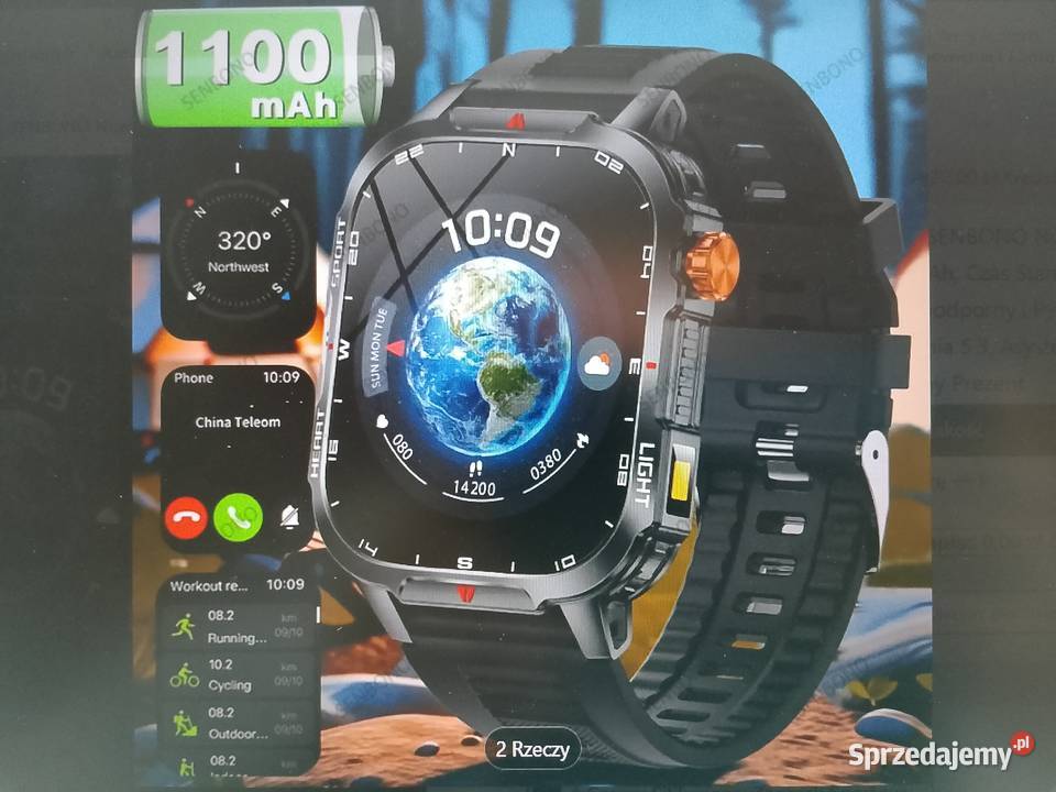 Smartwatch Fitness Tracker czarny z akumulatorem łódzkie Zgierz sprzedam