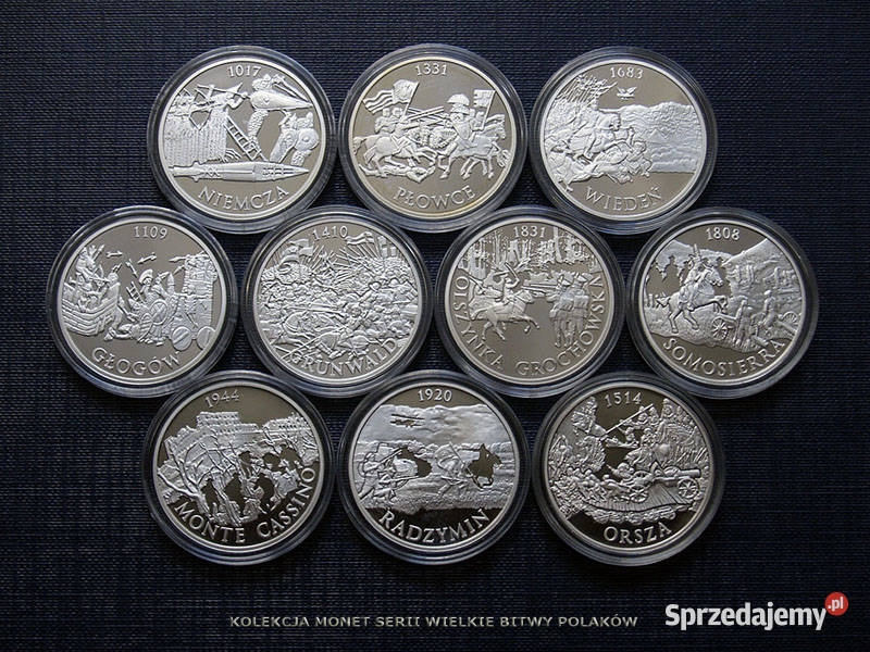 Kolekcja monet Wielkie Bitwy Polaków Numizmatyka łódzkie Łódź