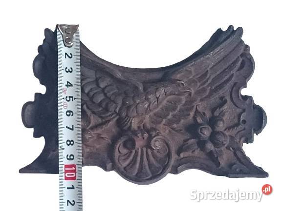 Stara żeliwna ozdoba dekoracyjna z motywem orła Rzeszów