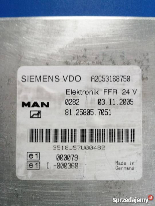 Siemens VDO MAN TGA TGS TGM TGX FFR 81258057051 Części Rzędowice