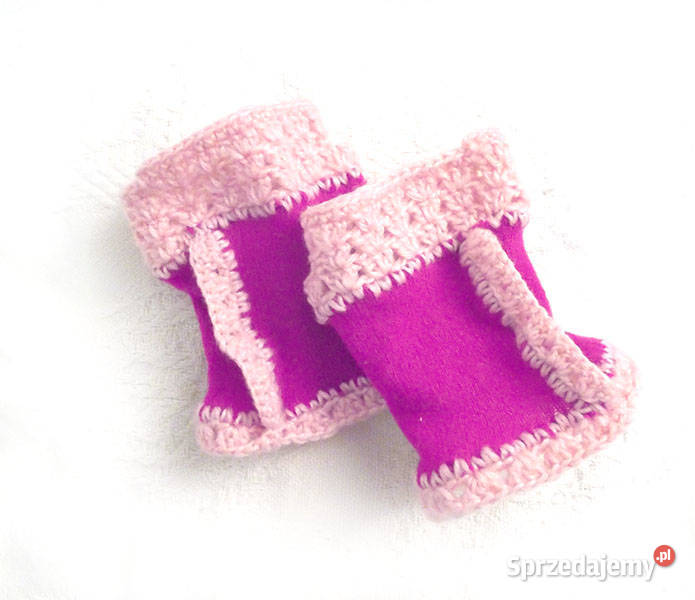 różowe mitenki ciepłe mitenki wełniane mitenki łódzkie Łódź