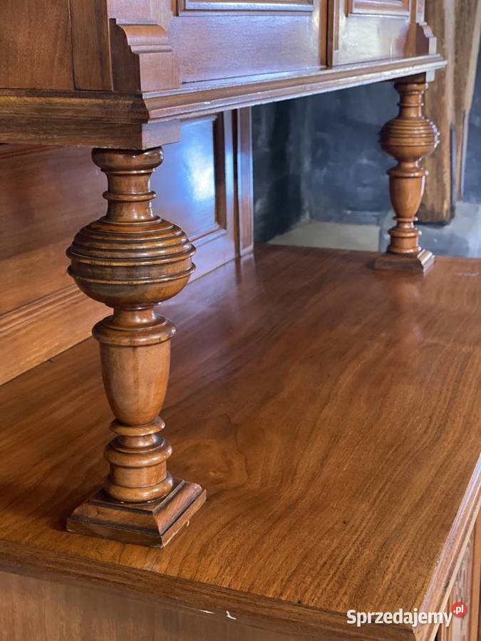 Kredens secesyjny witraże rzeźbienia antyk Budno