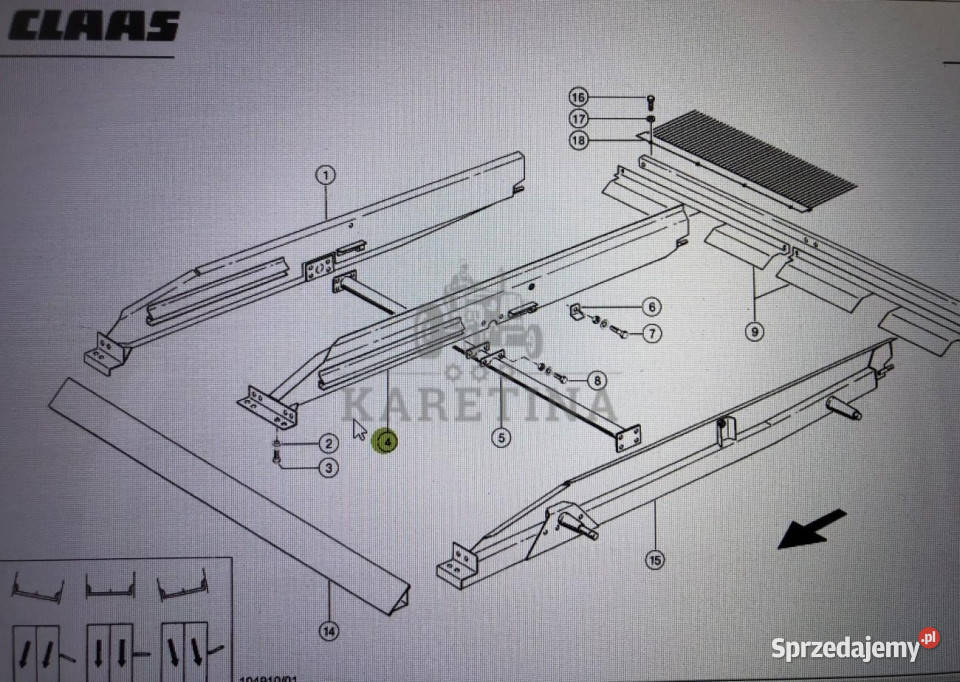 Ściana sita środkowego Claas Mega 370340 kat Jastrzębniki