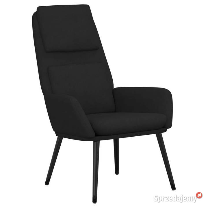 Fotel wypoczynkowy czarny obity tkaniną WM341318 Warszawa