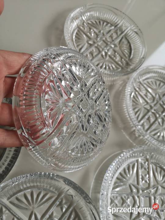 Zestaw talerzyków deserowych kryształowe vintage sprzedam
