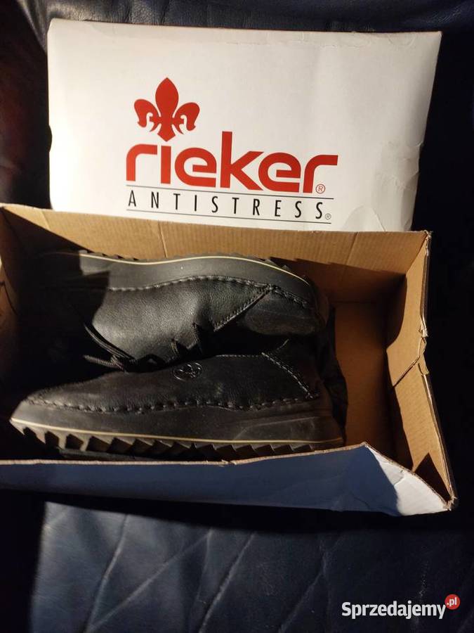 Buty riekier relax czarne 37 na stopę 245 Półbuty dolnośląskie Wrocław sprzedam