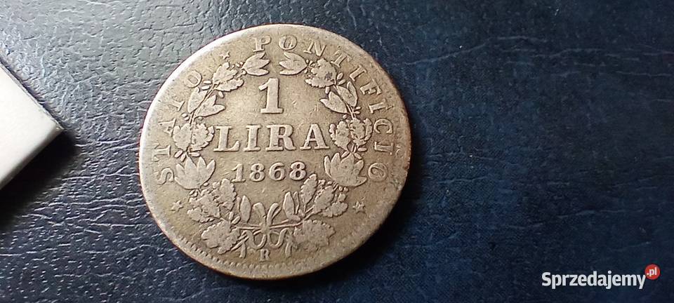 Stare monety 1 lir 1868 Włochy srebro Kolekcje Lesko