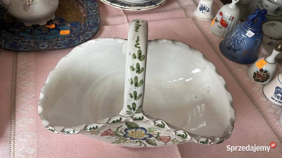 Koszyk ręcznie malowany Bez sygnaturki Fajans