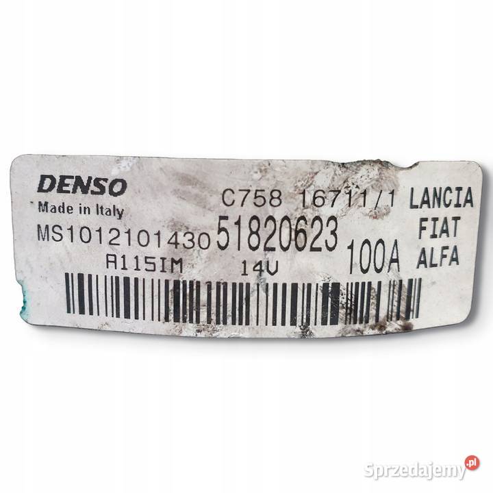 ALTERNATOR Fiat Bravo II 16 MJET 51820623 denso osobowe Chełm sprzedam
