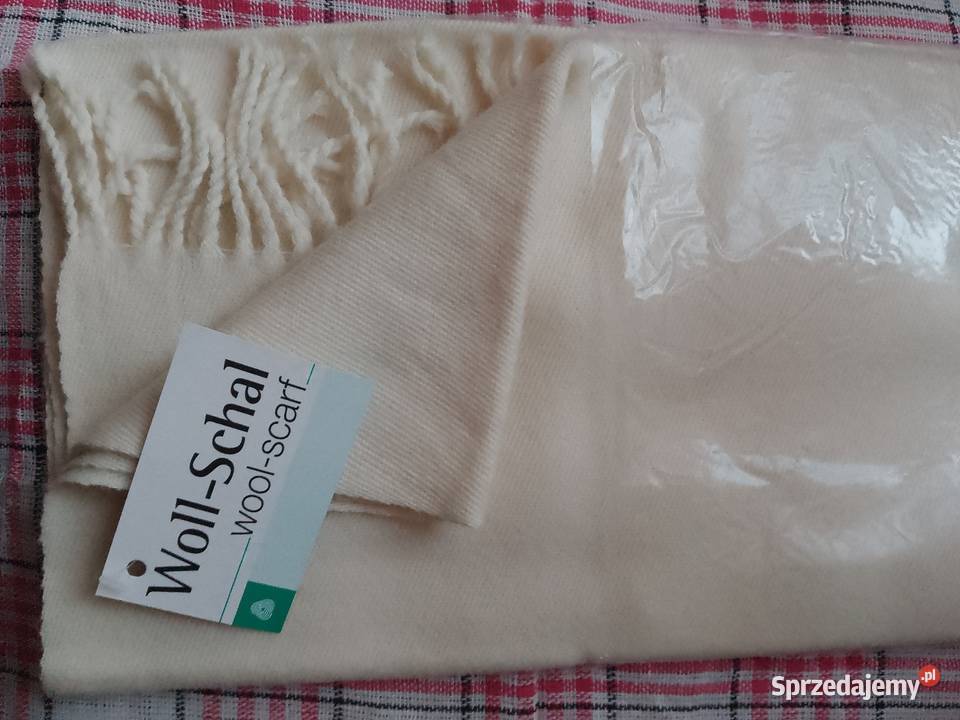 Szal szalik damski kremowy wełna Chrzanów sprzedam