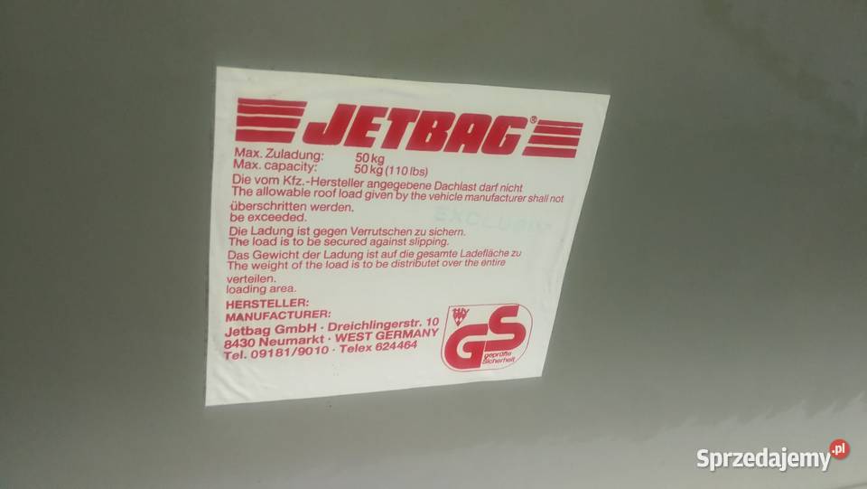 Bagażnik dachowy Jetbag duży Box podkarpackie Łęki Strzyżowskie