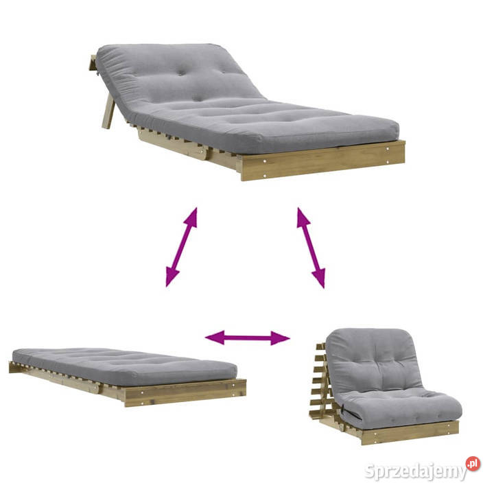 Sofa rozkładana futon z materacem 80x206x11 Warszawa sprzedam