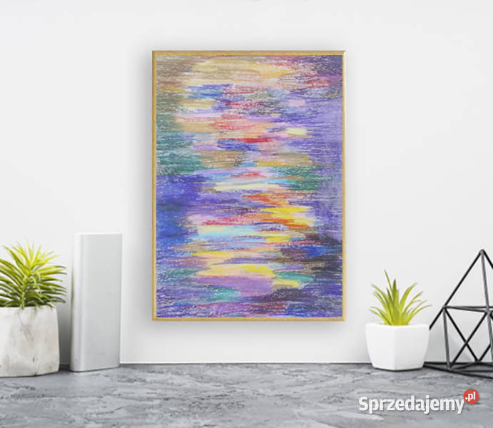 abstrakcja a4 mały obraz nowoczesny kolorowy Łódź sprzedam