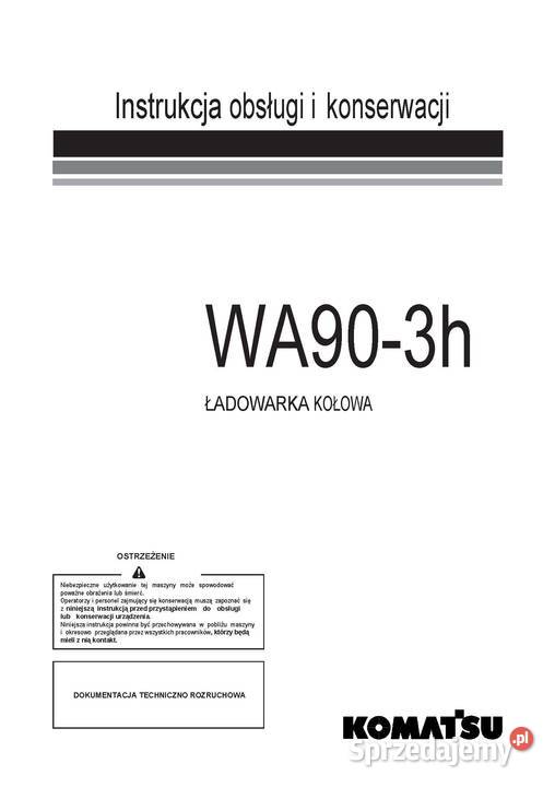 KOMATSU PW118 PW Instrukcja obsługi DTR katalog Szamotuły