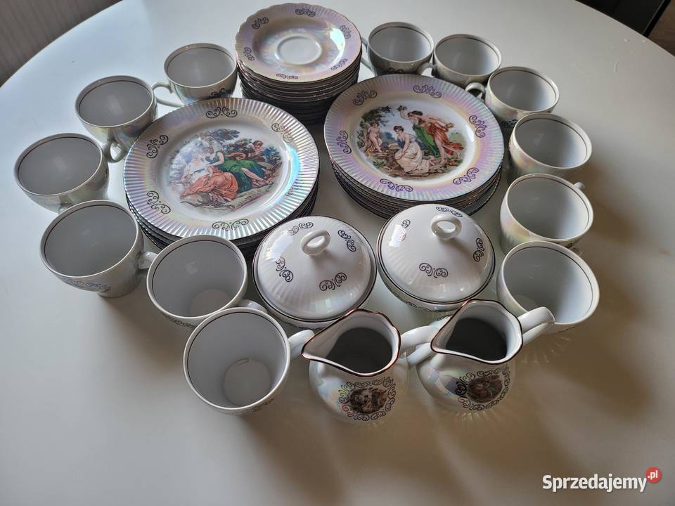 Przepiękny serwis kawowy 12 osób Jlmenau Porcelana i szkło Komorów