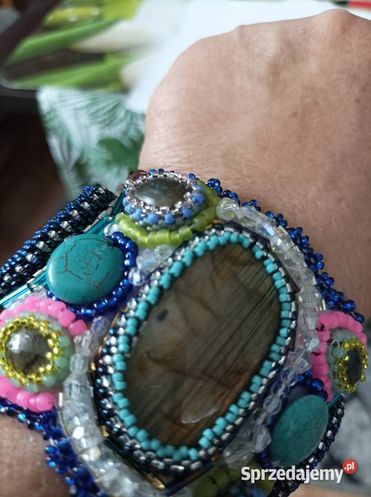 Duuza bransoleta larimaru kamienie beading Pozostałe Częstochowa