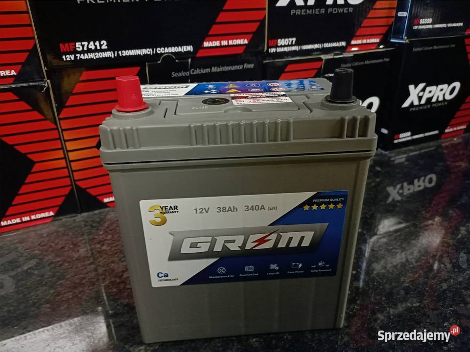 Akumulator GROM Premium 38Ah 340A EN Japan Lewy kujawsko-pomorskie Grudziądz sprzedam