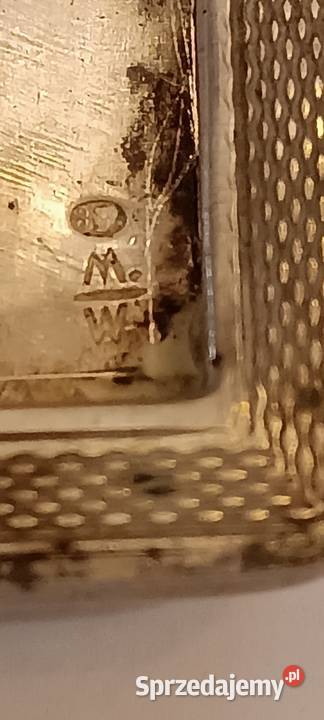 Srebrna pudernica rodowa z herbem Poraj Kraków sprzedam