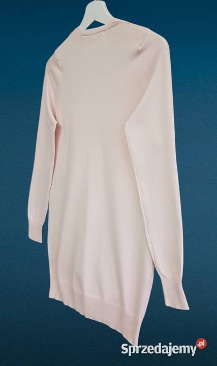 Damski bawełniany sweter pudrowy róż z długim Rozmiar 36(S) małopolskie Chrzanów