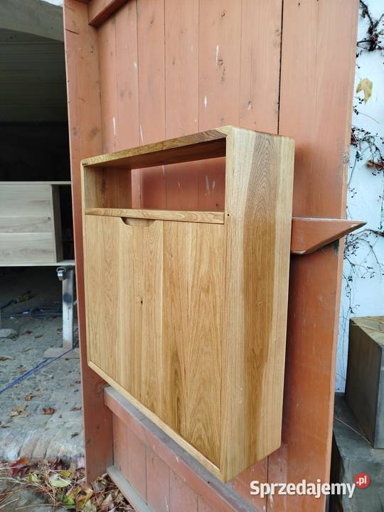 Biurko wiszące z litego drewna dębowego Postolice