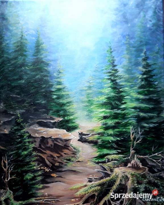 Obraz ręcznie malowany Pejzaż Łódź