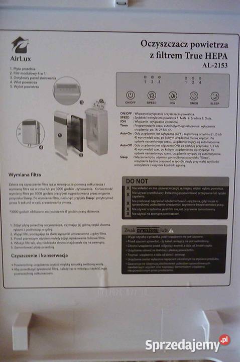 Oczyszczacz powietrza Air Lux 100 oryginał małopolskie Kraków