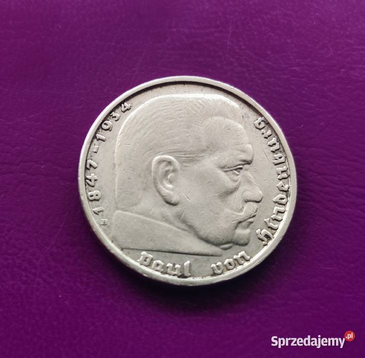 Moneta 2 MARKI 1938 B HITLEROWSKA III RZESZA Pruszków