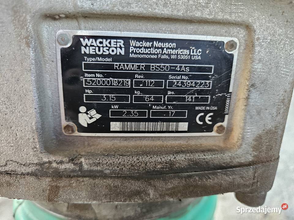 Zagęszczarka stopowa Wacker Neuson BS 50 Honda Bedlno