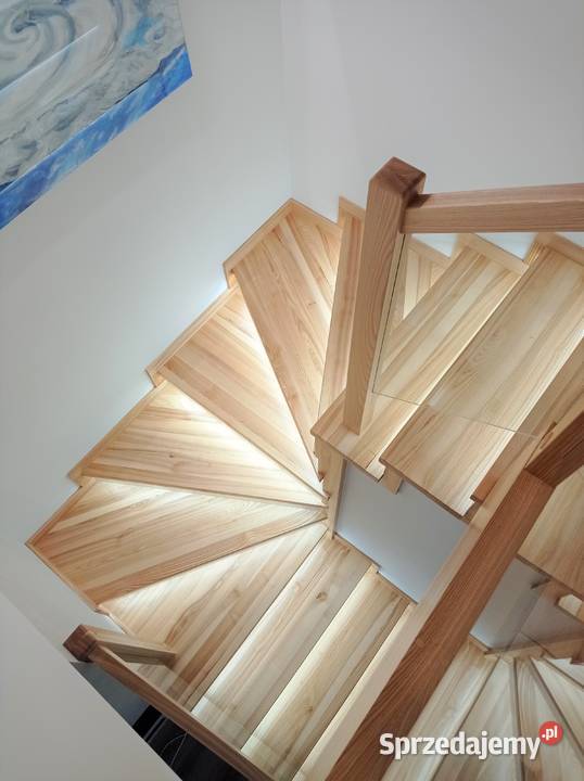 Schody drewniane dywanowe Schody samonośne Białystok sprzedam