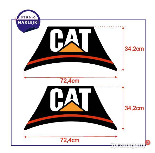 Naklejki CAT Caterpillar na ramię 72x34 Koparka Łagów