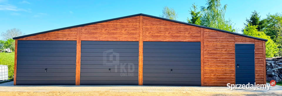 Garaz blaszany 12x6 m 3x brama uchylna drzwi samodzielny Radom