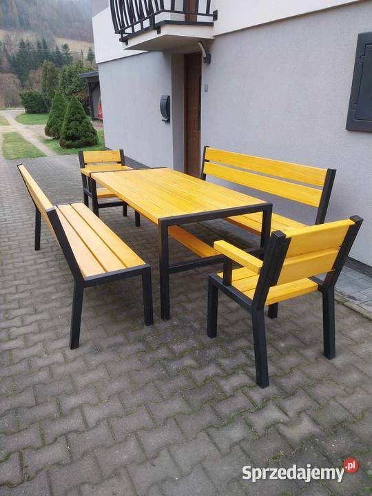 Stół ocynk zestaw mebli ogrodowych ławki fotele sprzedam