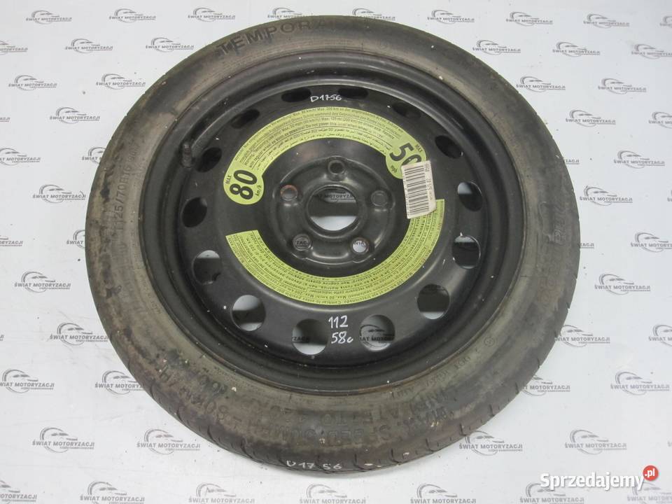 VW GOLF AUDI SEAT ALTEA koło dojazdowe 1257016