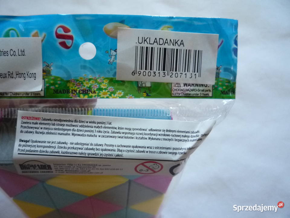 Układanka kolorowy wąż 24 el Kostka sensoryczna Plastik