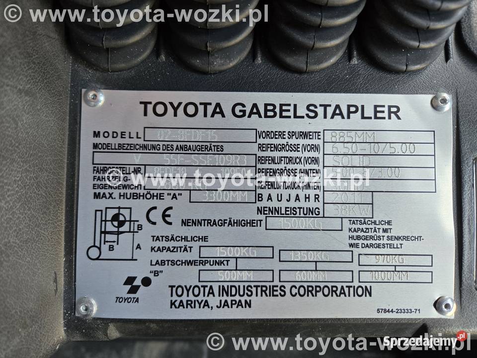 Wózek widłowy TOYOTA 8FDF15 KABINA TOYOTA 8FD15 Mysłowice