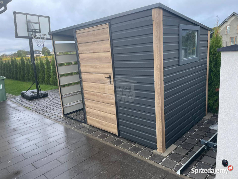 Schowek domek ogrodowy 2x2m wiata 1m drzwi okno Czersk