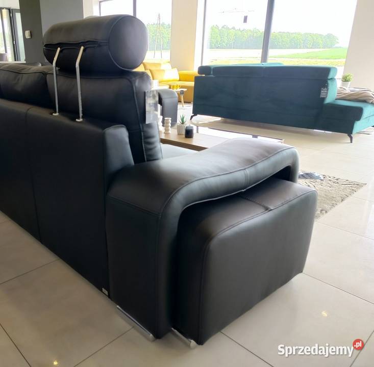 Nowy narożnik ENZO 260x316 SKÓRA MASSIV Czarna śląskie Pyskowice sprzedam