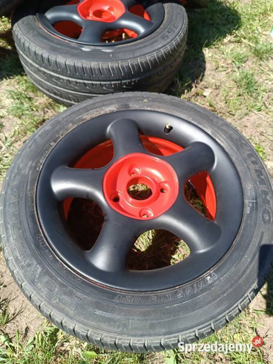 Alufelgi czarnoczerwone z oponami 4 x 108 19555 podlaskie sprzedam