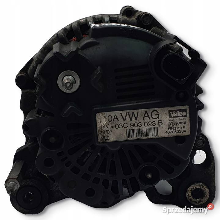 ALTERNATOR Audi A3 II 8P 16 FSI valeo 03C903023B Układ elektryczny silnika Motoryzacja Chełm sprzedam