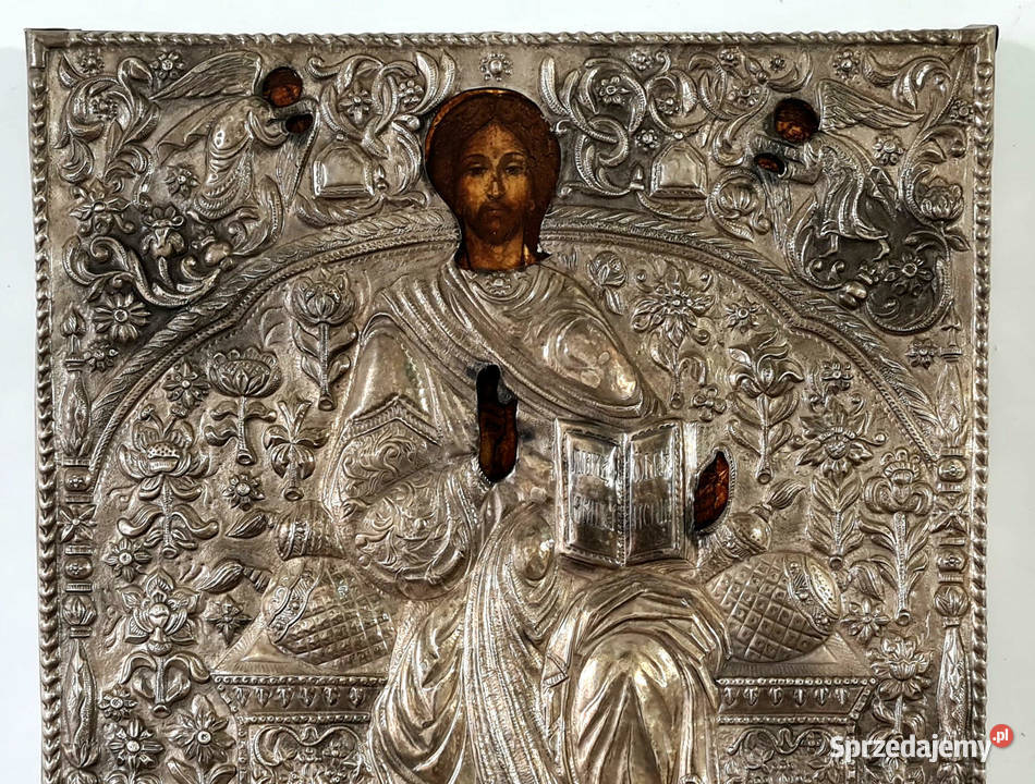Ikona Jezus Chrystus Pantokrator srebro 159 Warszawa