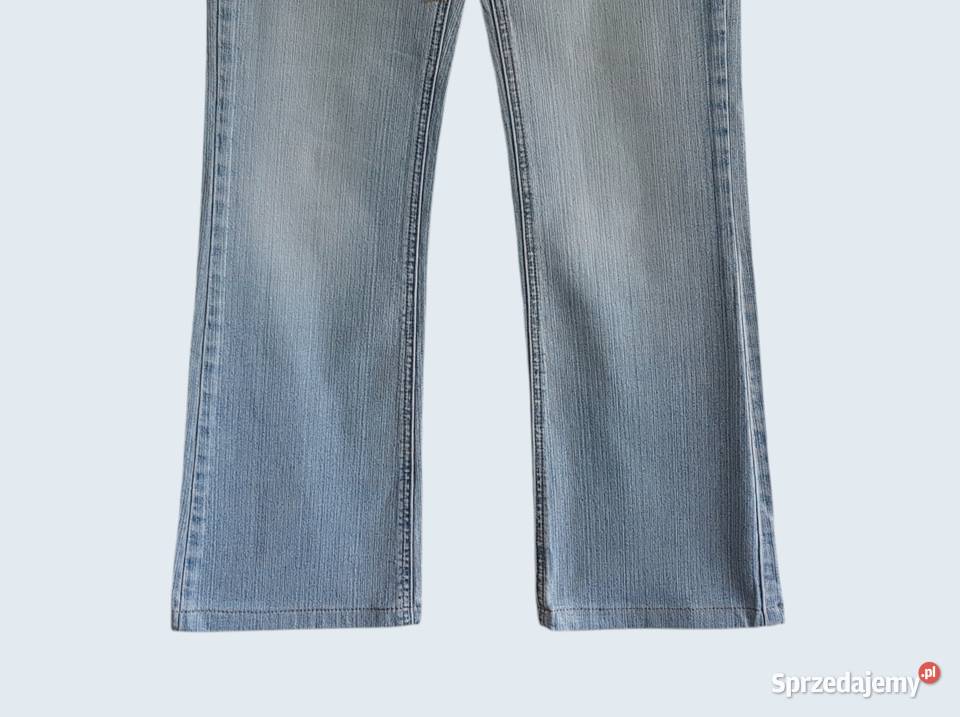 Damskie bawełniane spodnie niebieskie dzwony Chrzanów