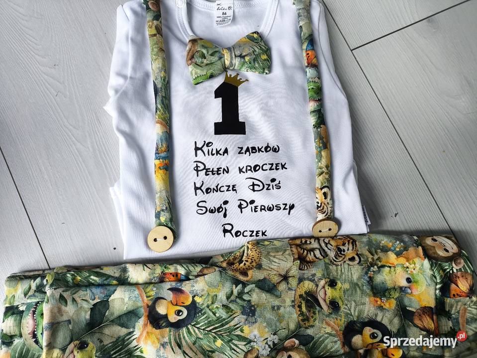 Komplet safari na roczek chłopca kilka ząbków Komplety i zestawy Ryki