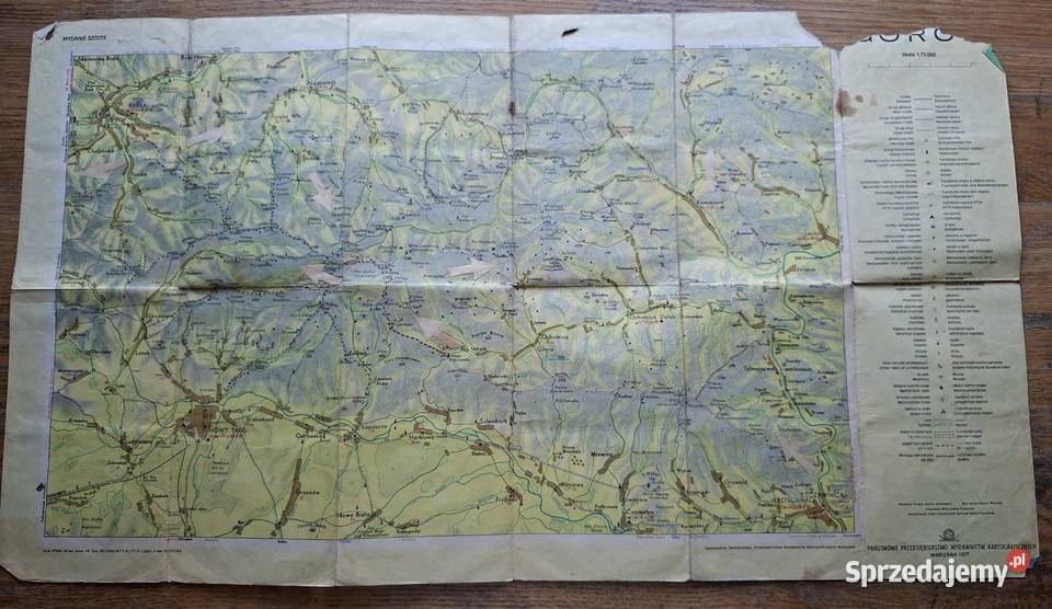 Gorce mapa 175 000 Rok wydania 1977 Kraków