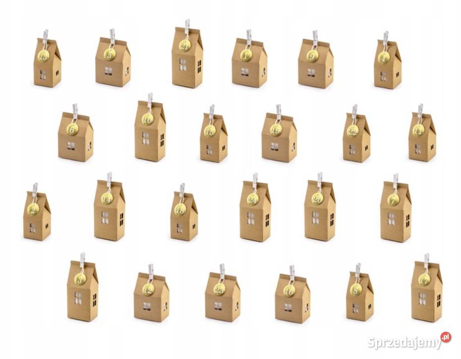 Kalendarz Adwentowy Domki z Papieru Kraft 24 małopolskie Kraków