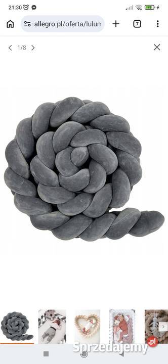 Lulumi Ochraniacz do łóżeczka warkocz SZARY Żory