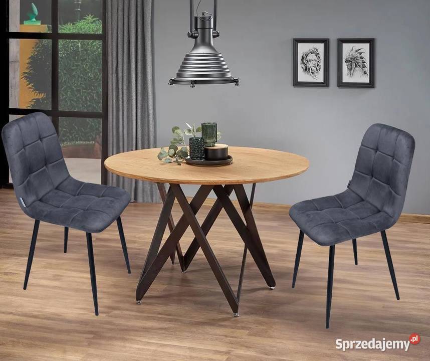 Zestaw 2 krzesło tapicerowane welurowe do salonu Poznań