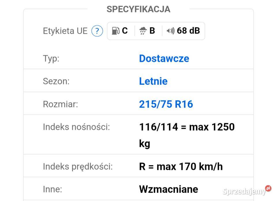 Opony letnie dostawcze Continental Goodyear Suwałki sprzedam