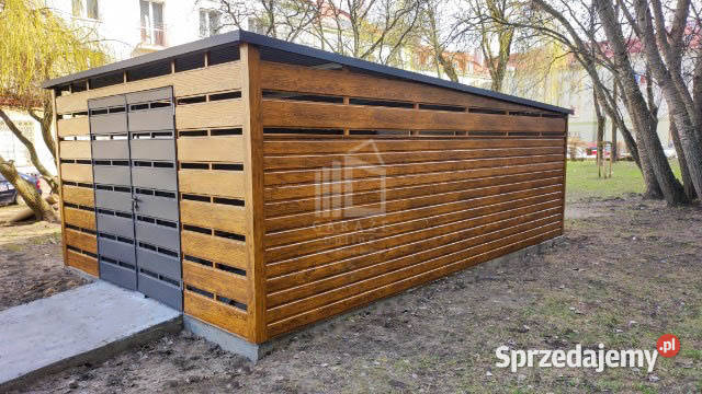 Wiata śmietnikowa Premium Schowek 4x6m brama